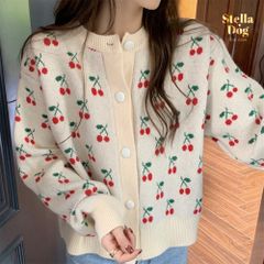 【閉店セール60%OFF】さくらんぼカーディガン　ゆったり　レディース　女性用