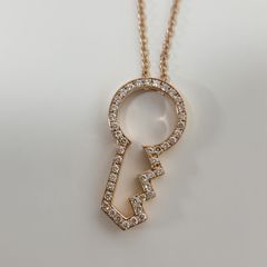 【中古】ADORO アドロ　 Aperto　ダイヤモンド K18 ピンクゴールド ダイヤモンド　ネックレス
