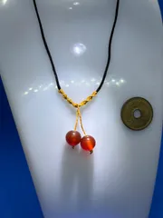 南紅瑪瑙10mm双珠ネックレス ― 吉運を招く華やかなお守り5213-1/2