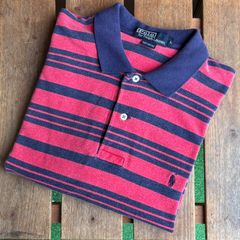 90〜00s Polo by Ralph Lauren ボーダーポロシャツ　レッド×ネイビー