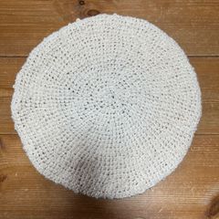 ハンドメイド　ビッグベレー　レゲェキャップ　タム　コットン系　生成り　58〜62センチ　メンズ　レディース　ココナッツ　春夏