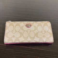 ★ COACH コーチ 長財布 シグネイチャー ピンク×ベージュ F1481