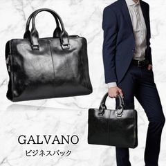 【GALVANO】 ビジネスバック 2Wayバック パソコンバック ブリーフケース A4 就活 ノートパソコン 収納 大容量 スタイリッシュ ショルダーバック メンズ 紳士 ブラック T1
