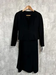 Add Rouge アッドルージュ 2点セット ノーカラー ワンピース セットアップ ジャケット スカート スーツ size7AR/黒 ■■ レディース