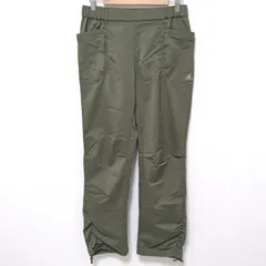 スポーティデザイン◎【adidas】アディダス ジョガーパンツ ナイロンパンツ 裾絞り カーゴ トラックパンツ くるぶし丈 クロップド ランニング スポーツ ウエスト紐 ヨガ ピラティス ジム トレーニング レディース カーキ サイズL/M29637ja