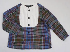 ★5 新品 未使用 フィス fith アウトレット 子供服 女の子 110cm 長袖 ブラウス シャツ チェック 緑 春 夏 トップス ガールズ 女児 キッズ 【中古】 ユーズド リサイクル こども