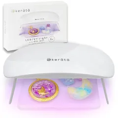 (ケラッタ) UVライト レジン用 ジェルネイル UV-LED 便利なジェルマット付き 折りたたみ タイマー設定可 USB レジン ライト【6か月付】 0