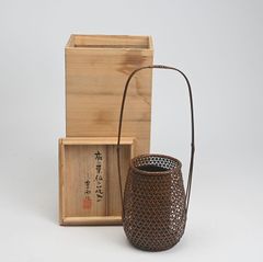 伝統工芸士 森上仁作 竹製 豊後篭 掛花篭 花生 共箱 M R5402 - メルカリ