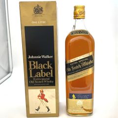ジョニーウォーカー 推定70年代流通品 ブラックラベル 年数表記なし 特級表示なし 度数記載なし 1000ml ウイスキー 洋酒 古酒 未開栓