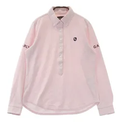 サイズ：0 PEARLY GATES パーリーゲイツ  袖ロゴ 長袖ポロシャツ ボタンダウン  ピンク系 [240101471851] ゴルフウェア レディース ストスト