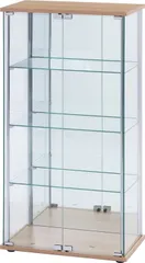 不二貿易 コレクションケース フィギュアケース 4段 幅60.5×奥行36.5×高さ120cm ナチュラル ワイドタイプ 背面ミラー 組立商品 72798