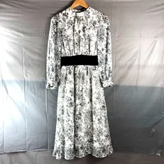 ロペピクニック ROPE' PICNIC  ワンピース ロング丈 花柄 袖シアー素材 フレアー ホワイト系 38サイズ 2025082800162