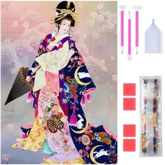 【特価商品】全面貼り付けタイプ ダイヤモンド塗装 芸術品 手作り絵画手芸キット DIY 5Dモザイクアート 家用装飾 ダイアモンドビーズ絵画キット 芸者 キット 30x40cm ダイヤモンドアート ダイヤモンドアート Rinimie