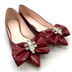 ロジェヴィヴィエ Roger vivier ジュエルズ ボール パンプス パテントレザー レッド 35 1/2サイズ 約22.5cm レディース【中古】
