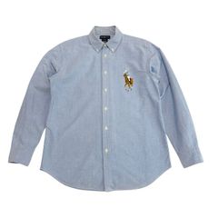 中古 ラルフローレン 長袖 ボタンダウンシャツ クリーニング済み ビッグポニー ボーイズ L（14-16） サイズ