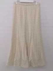 ◇ apart by lowrys 大人女子 デザイン オシャレ ロング フレア スカート サイズL アイボリー レディース P 1308010008504