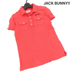 JACK BUNNY!! ジャックバニー パーリーゲイツ 春夏 ロゴ刺繍♪ 半袖 ポケット 鹿の子 ポロシャツ Sz.0　レディース ゴルフ