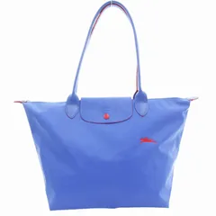 ロンシャン LONGCHAMP ル プリアージュ LE PLIAGE クラブ L ハンドバッグ トート 刺繍 ナイロン 青 ブルー /GV
