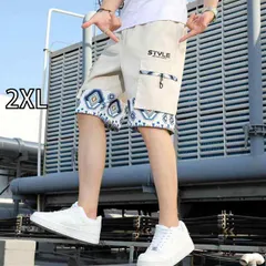 [2XL]メンズ ファッション 服  オシャレ シンプル 大人 かっこいい 大きいサイズ ストリート 紳士服 カーゴ パンツ 夏 薄手 ゆったり アウターウェア 冷感 カジュアル 五分丈 ミディアム パンツ