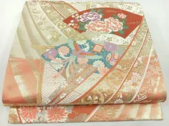 平和屋着物◎西陣の名門織元　いづくら謹製　六通柄袋帯　唐織　地紙鳳凰花文　金糸　正絹　逸品　CAAU7329nb