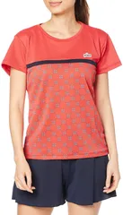 【Sサイズのみ】prince（プリンス）ゲームシャツ 半袖 テニスウェア レディース・ウィメンズ　レッド×ネイビー WS1055-266-S