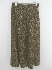 ◇ JEANASIS ジーナシス ウエストゴム 総柄 ロング フレア スカート サイズF ブラック イエロー マルチ レディース P  【中古】 【1210280035305】