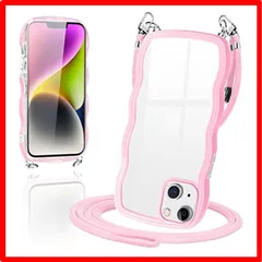 【匿名配送】 iPhone 14_ピンク iPhone14 ケース クリア ショルダー カバー iPhone 14 スマホケース 創意 個性 肩掛け 首掛け 斜