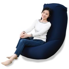 特大(幅155×奥行70×高さ45㎝) やわらかめ カバーが洗える (ソファー) ビーズ注入口あり ビーズクッション ネイビー [山善] BS61-1570(NV)