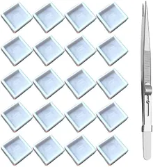 Famimueno 宝石 ルースケース ピンセット 綿入り 保存 陳列 ストッパー ロック機能 精密( 白ケースとピンセットのセット)