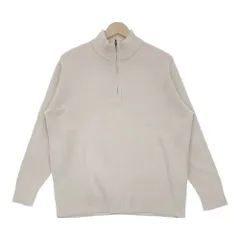 MHL. 596-3160502 VINTAGE DRY COTTON サイズL ハーフジップ コットン セーター ニット 23SS アイボリー メンズ エムエイチエル【中古】5-0117M♪のサムネイル