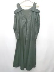 ◇ Θ ◎ COCODEAL ニットレイヤード TCスリット 長袖 ロング フレア ワンピース サイズ2 ブラック レディース P  【1410230021529】