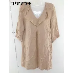 ◇ BEAUTY & YOUTH UNITED ARROWS Vネック 七分袖 膝丈 ワンピース ブラウン レディース  【中古】 【1108110003306】