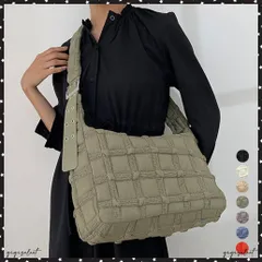 キルティングショルダーバッグ大容量軽量鞄 レディース ワイドストラップ 斜めがけバッグ ボリューム感クロスボディバッグ 肩掛けバッグ 大きめ鞄 A4バッグ男女兼用 お洒落バッグ韓国風 通勤通学かばん人気 無地マザーズバッグ