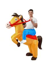 膨らませ式 馬の着ぐるみ 膨らませ式 カウボーイに乗る馬の着ぐるみ 面白い 膨らませ式 馬の着ぐるみ メンズ レディース ハロウィン用