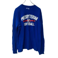 adidas 長袖 プリントTシャツ M ブルー アディダス プルオーバー ロングスリーブTシャツ 古着卸 アメリカ仕入 a705-5911