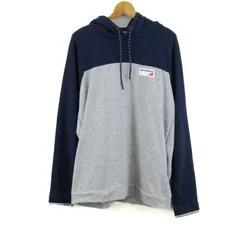 ニューバランス パーカー 長袖 バイカラー 大きいサイズ トップス メンズ XLサイズ グレー×ネイビー NEW BALANCE 【中古】のサムネイル