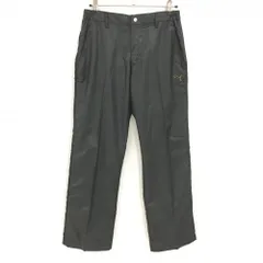 【超美品】プーマ パンツ 黒 サイド切替 ロゴ刺しゅう 光沢感 ウエスト一部ゴム メンズ L ゴルフウェア PUMA