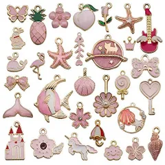 【数量限定】31個入り 合金ペンダント エナメルペンダント 可愛い チャーム チャームパーツ ルーズスペーサー チャームペンダント アクセサリーパーツ Home 耳飾り ミックス ジュエリー作り デコキット Bethany クラフト手芸 手作りDIY 飾り物工