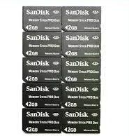 Set of 10 Sandisk Memory Stick PRO Duo 2GB, MagicGate compatible, tested and working.
