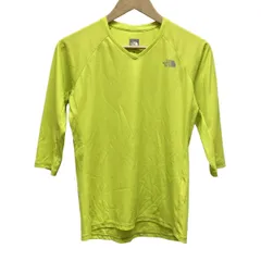 THE NORTH FACE(ノースフェイス) 七分袖Tシャツ サイズL レディース - NTW11255 イエロー Vネック