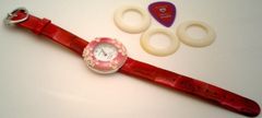 デコウォッチ ネイルアートで飾れる ネイルウォッチ Nail Watch アナログ腕時計 デコ時計 ピンク