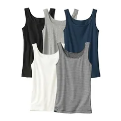 [ニッセン] インナーキャミソール・タンクトップ 綿１００％タンクトップ５枚組 ベーシックカラー M 0