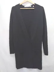 ◇ ⊆ ユニクロ × LEMAIRE コラボ ロング丈 ウール 長袖 カーディガン サイズM ブラック レディース E  【1506180008946】