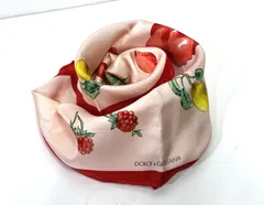 イタリア製 DOLCE&GABBANA｜ドルチェ&ガッバーナ シルクスカーフ フルーツ 花 蝶 KWY