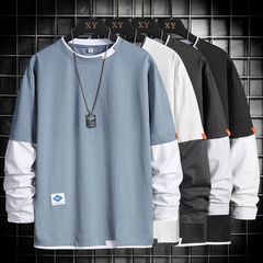 長袖Tシャツ メンズ 長袖 Tシャツ クールネック カジュアル トップス おしゃれ シンプル スポーツ 部屋着 通学 春秋 お洒落 メンズファッシ