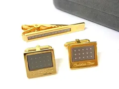 ■美品■ ChristianDior ディオール ヴィンテージ ネクタイピン カフスボタン カフリンクス メンズ ゴールド系×シルバー系 DK5301
