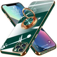 iPhone 12 Pro Max 用ケース リング付き メッキ加工 クリア TPU 耐衝撃 驚くほどの手触り 車載ホルダー対応 軽量 薄型