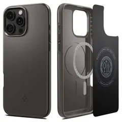 Spigen iPhone 16 Pro Max ケース MagSafe対応 マグネット搭載 米軍MIL規格 マット 薄型 シン・フィット・マグフィット ACS07979 (ガンメタル) 1