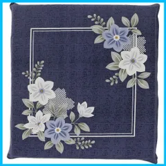 【新着商品】座布団カバー 「和華」 ネイビー Night) 銘仙判 約55×59cm ファスナー式 綿100% 裏表同じ柄 メリーナイト(Merry 和室 和テイスト 洗える オールシーズン Z103-72