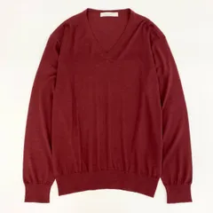 61g4 Ermenegildo Zegna エルメネジルドゼニア Vネック ニット セーター CASHSETA LIGHT サイズ52 レッド系 カシミヤシルク メンズ 紳士服 イタリア製のサムネイル